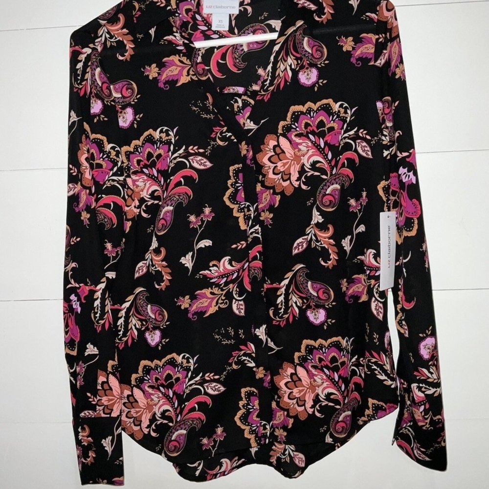 Floral Black and Pink Women's Top